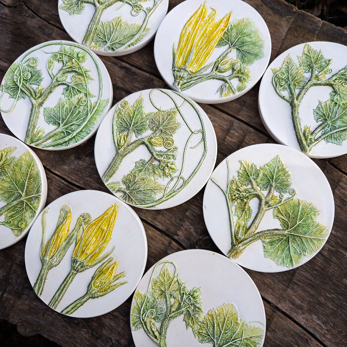 Botanical Wall Art With Pumpkin Leaves (11 Pics)