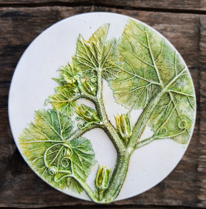 Botanical Wall Art With Pumpkin Leaves (11 Pics)