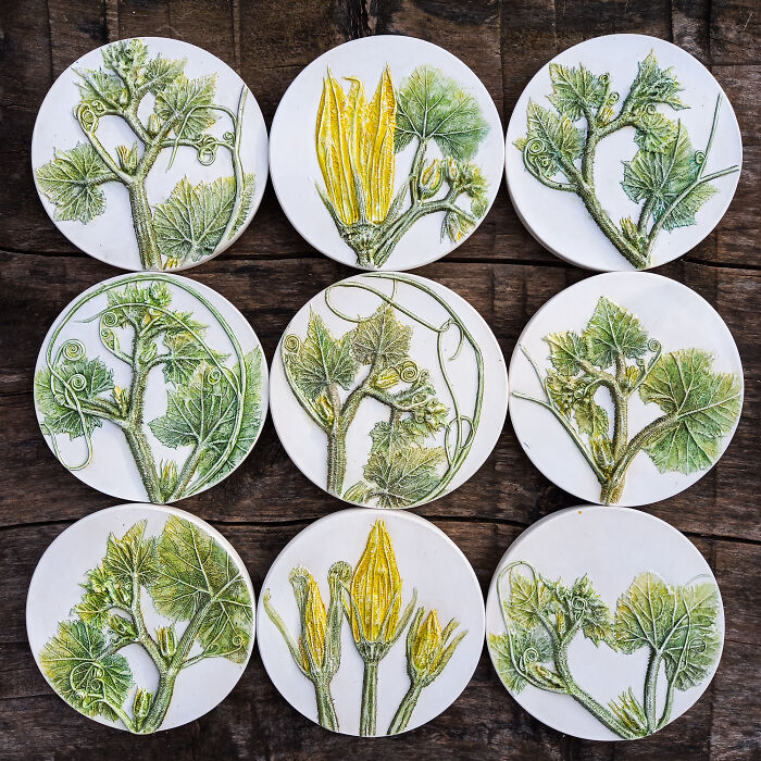 Botanical Wall Art With Pumpkin Leaves (11 Pics)