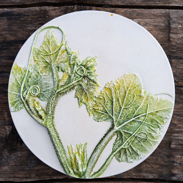 Botanical Wall Art With Pumpkin Leaves (11 Pics)