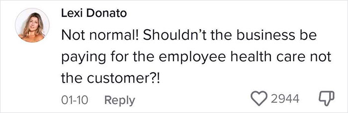 Woman Notices An "Employee Health" Charge On Her Bill, Learns She's Paying For Staff's Healthcare And Is Majorly Confused Woman Notices An "Employee Health" Charge On Her Bill, Learns She's Paying For Staff's Healthcare And Is Majorly Confused
