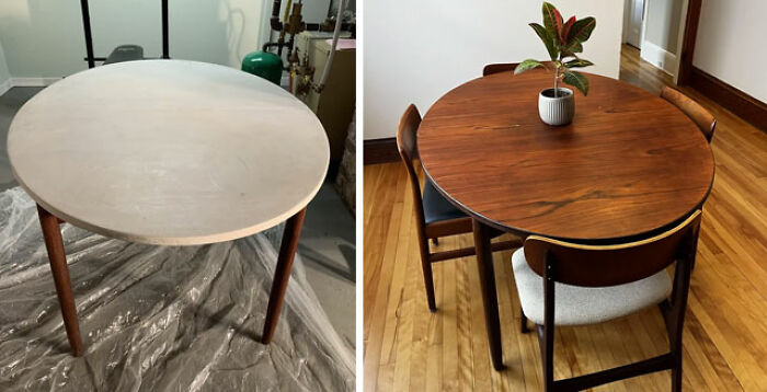 Restauración de una mesa de teca