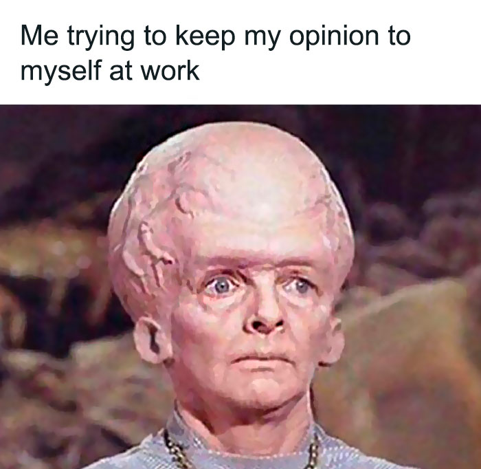 Big-headed character meme humorously depicting the retail work struggle.