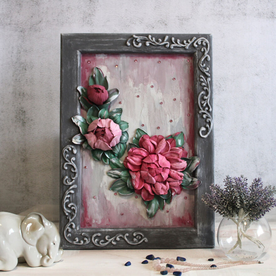 My 20 Floral 3D Paintings From Decorative Plaster