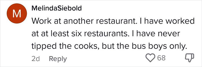 Waitress Is Heartbroken Over Unfair System Making Her Give Up More Tips To Cooks Than She Takes Herself