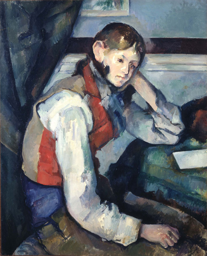 The Boy in the Red Vest painting by Paul Cezanne
