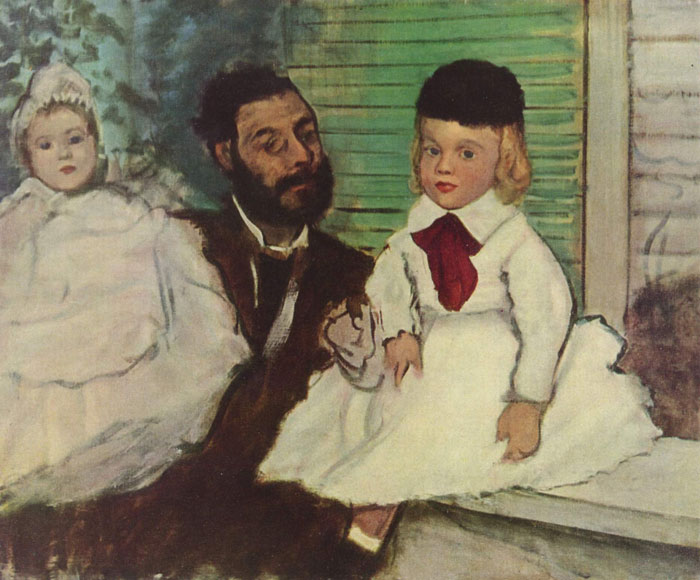 Count Lepic and His Daughters painting by Edgar Degas