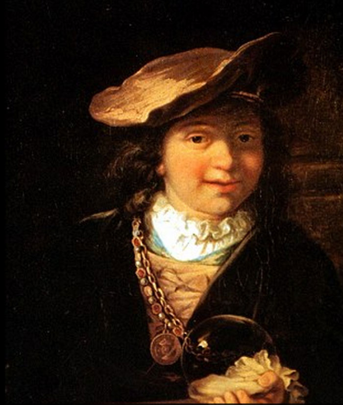 Child With a Soap Bubble painting