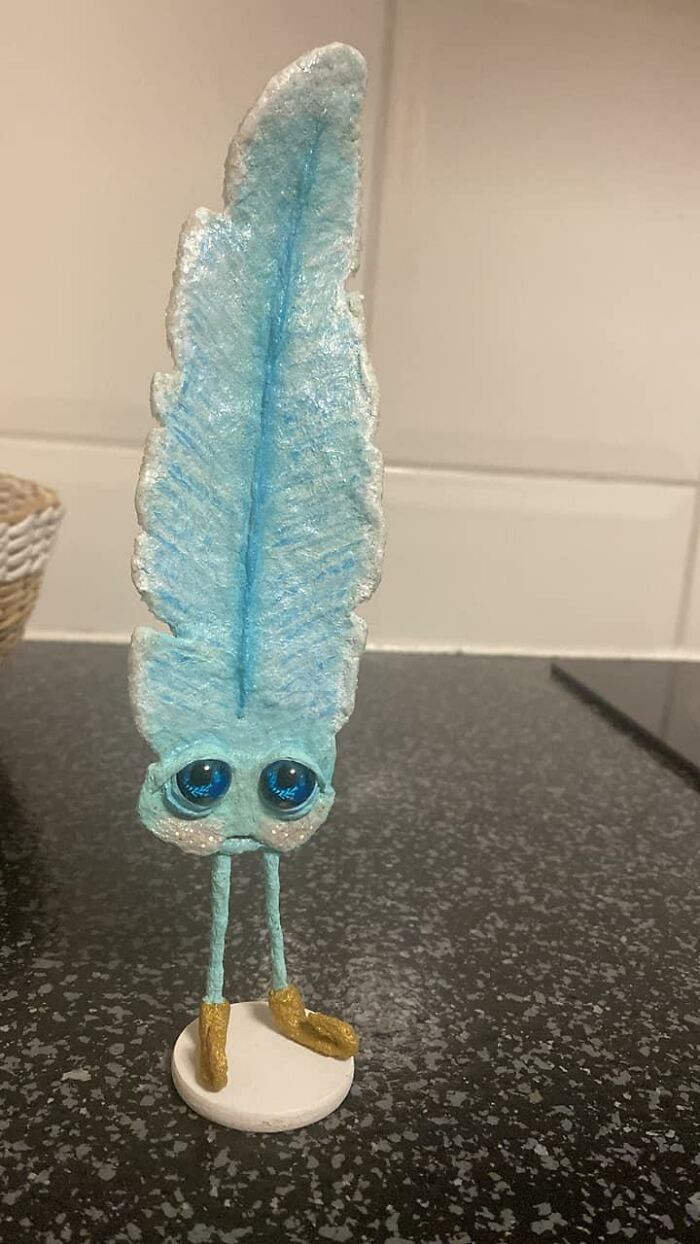 Sad Little Paper Mache Feather - For 20c It Came Home With Me. Lifeline Fairfield, Brisbane Au