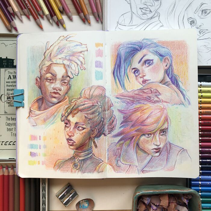 My Self-Taught "Portrait Sketchbooking" Art