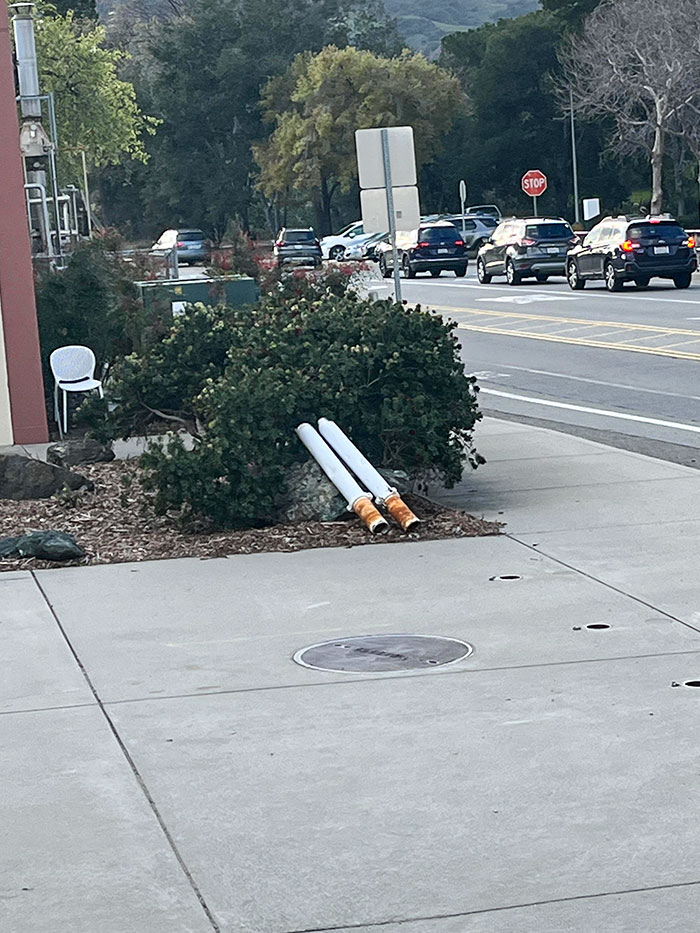 These Poles Look Like 2 Massive Cigarettes