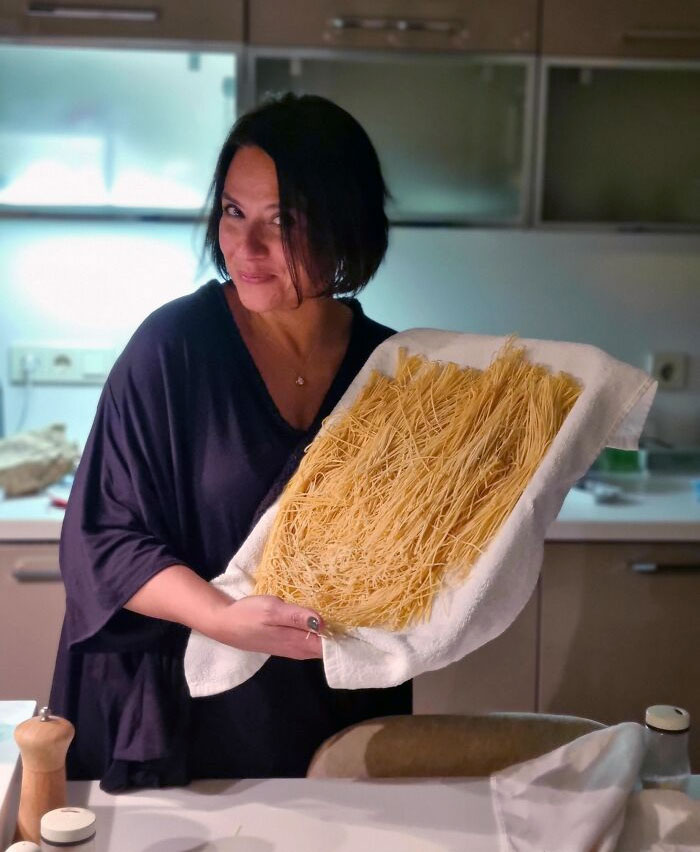 My Mom Being Proud Of The Pasta She Made
