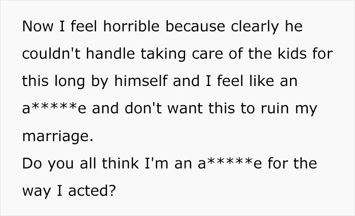 Husband Is Furious Wife Left Him With Their 4 Kids For The Weekend, She Finds The House Trashed And His Suitcase Packed When She Gets Back Husband Is Furious Wife Left Him With Their 4 Kids For The Weekend, She Finds The House Trashed And His Suitcase Packed When She Gets Back