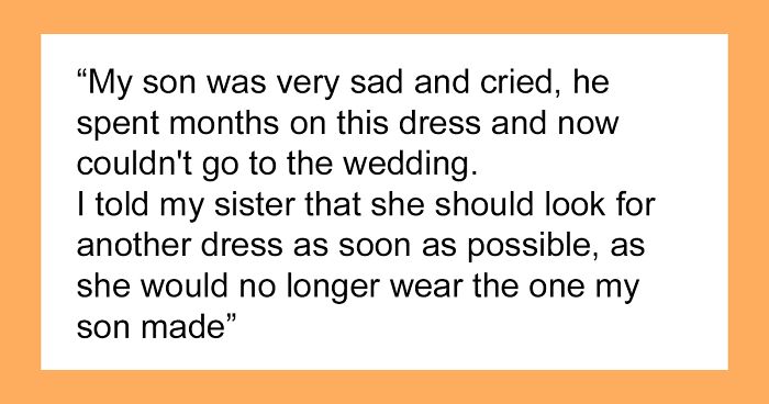 Teenager Spends Loads Of Time Making His Aunt’s Wedding Dress Worth $22k-$25k For Free, She Doesn’t Even Invite Him