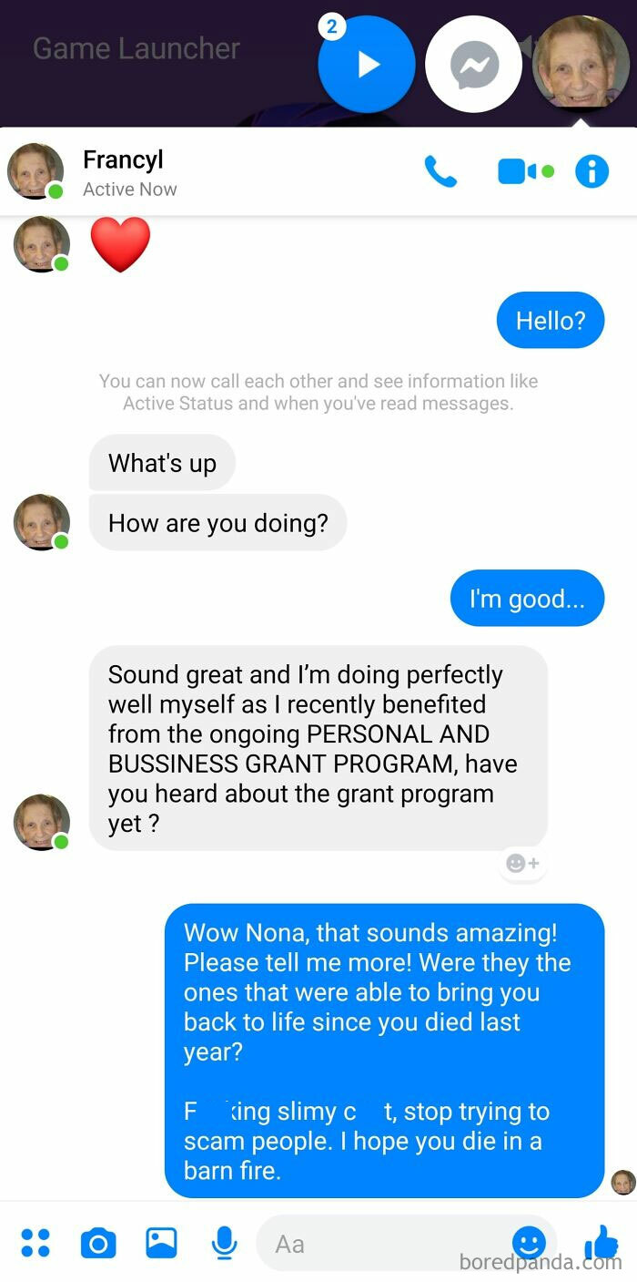 Message I Got From My "Grandma" A While Ago