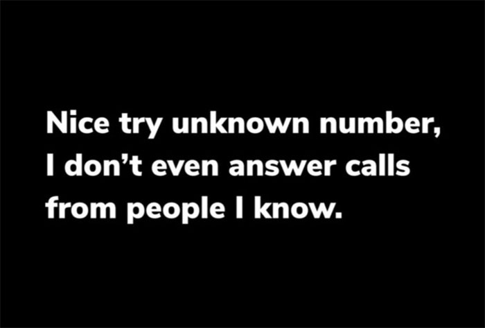 Text on image humorously highlights introvert struggles with phone calls.
