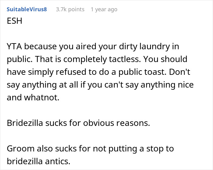 "If I Was A True Best Man, I Would Offer To Pay For The Bar Bill": Bridezilla Has A List Of Ridiculous Requirements For Best Man, He Surprises Her With A Toast "If I Was A True Best Man, I Would Offer To Pay For The Bar Bill": Bridezilla Has A List Of Ridiculous Requirements For Best Man, He Surprises Her With A Toast