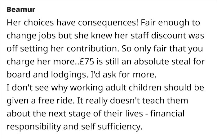 Mom Asks 18-Year-Old Daughter To Contribute £75 To Bills Since She Has A Job, The Daughter Finds It Outrageous Mom Asks 18-Year-Old Daughter To Contribute £75 To Bills Since She Has A Job, The Daughter Finds It Outrageous
