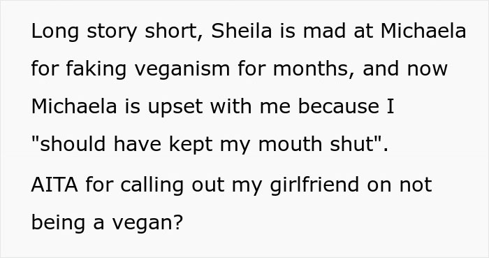 "She's Not A Vegan": Boyfriend Can't Take It Anymore, Calls Out Girlfriend On Her Lies