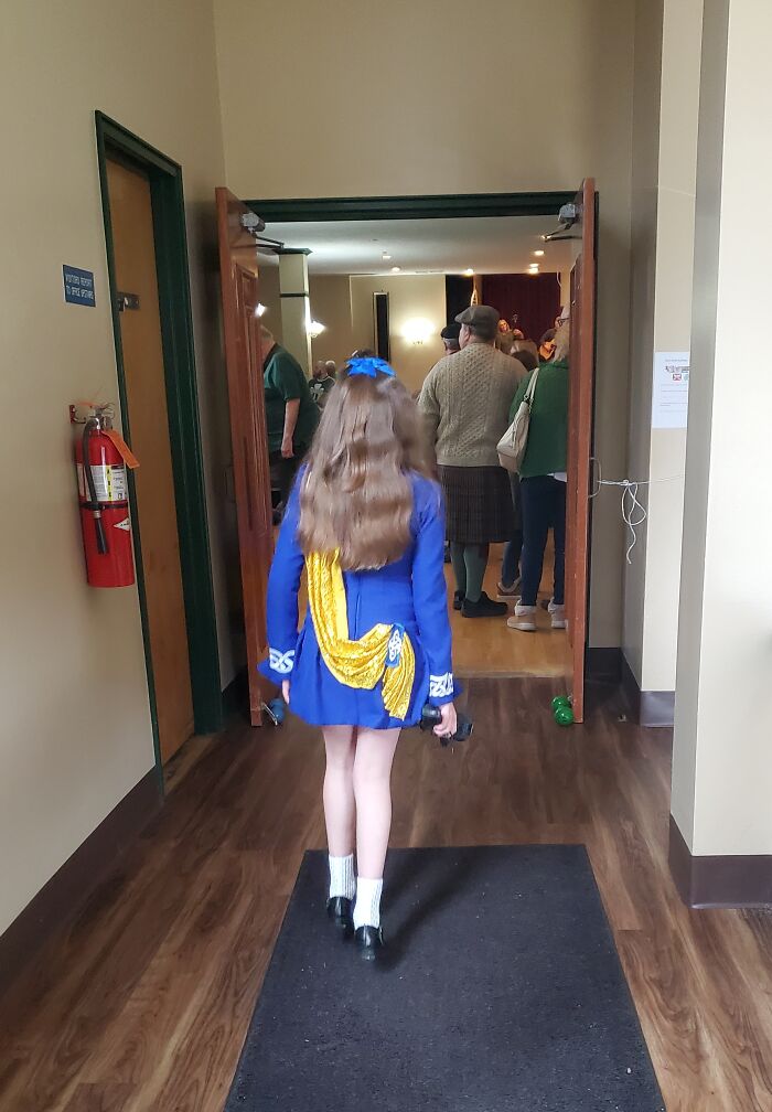 My Daughter Pausing To Collect Herself Before One Of Many Performances In March