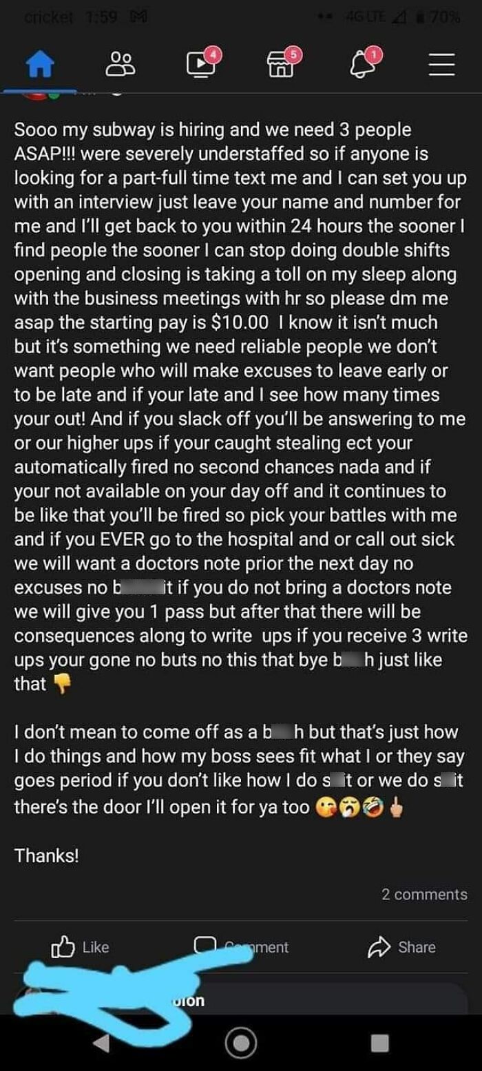You're Fired If You Aren't Available... On Your Days Off. What?