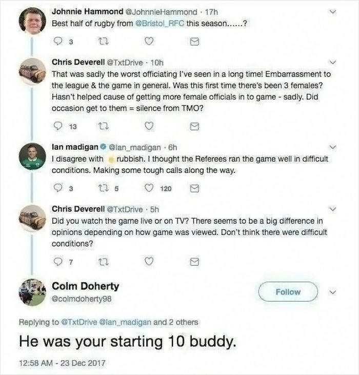 Apparently Pro Rugby Player Ian Madigan Is Not Qualified To Comment On A Match He Played In