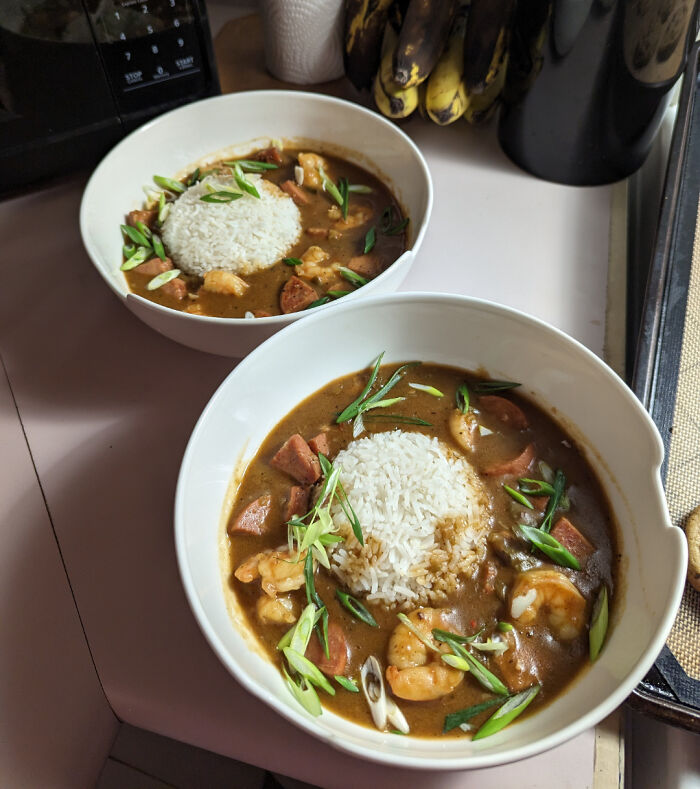 Sausage And Shrimp Gumbo. I Know You're Not Supposed To Mix Land And Sea But Yolo