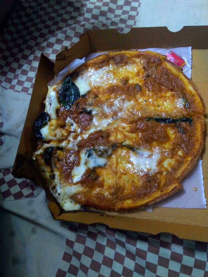 Ordered A Pizza Named "All American". Never Been To America, But I'm Sure This Is Not How They Eat Pizzas There