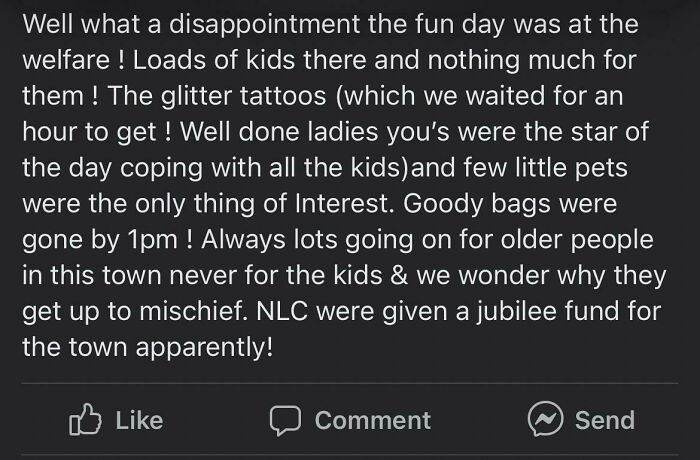 Complaining About A Free To Attend Charity Event With Free Activities In Our Small Town