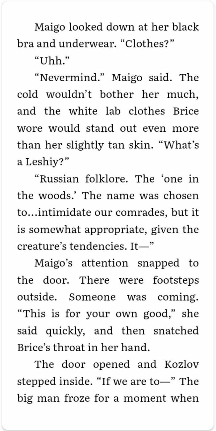 I Think She Could've Grabbed The Fallen Soldier's Camo Or Vest. Cold Wouldn't Bother Her, But Bullets Would, Regardless How Durable She Is. [project Hyperion, Jeremy Robinson]