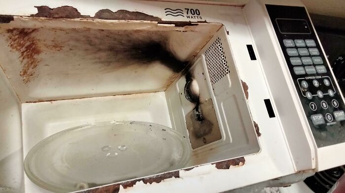 Was Using The Hotel Microwave When Suddenly This Happened