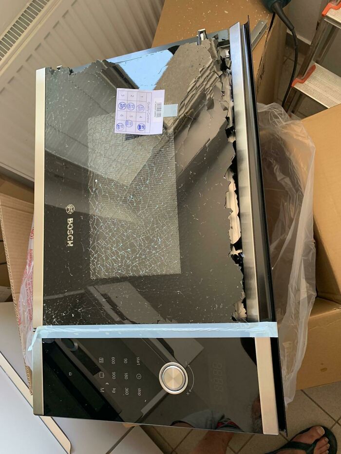 New Microwave For Kitchen, Damaged In Transport Presumably