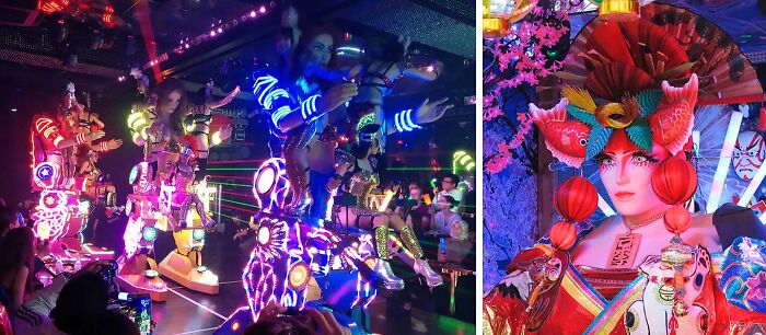 glowing colorful robots