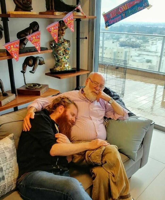 Went Home For The Holidays And My Birthday, My Dad And I Fell Asleep. Love So Much This Pic My Uncle Took Of Us