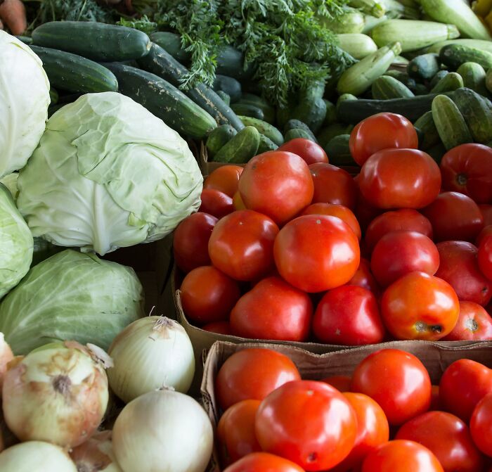 Fresh Vegetables In Boxes