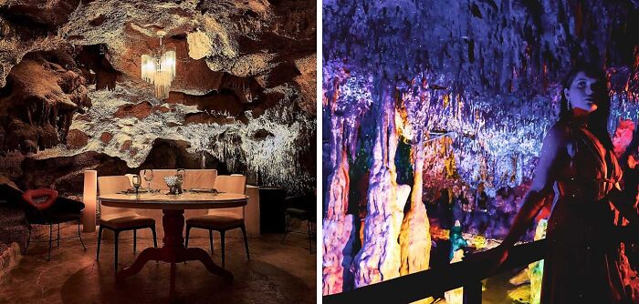 table and chairs in the cave