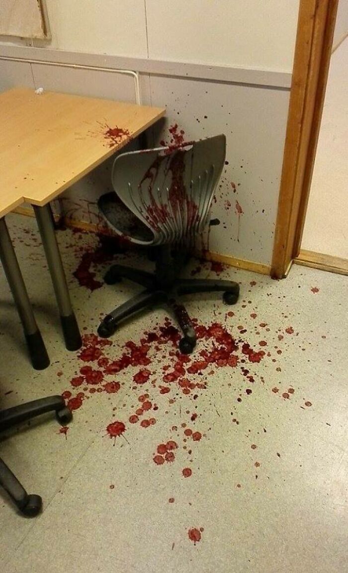 Someone Spilled Their Smoothie In Class, And Now It Looks Like Someone Has Been Brutally Murdered