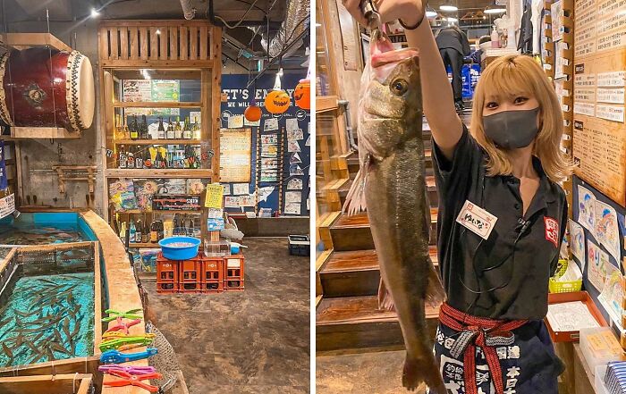 woman holding a big fish on the hook