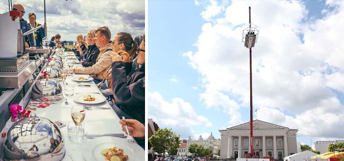 people sitting in the sky restaurant