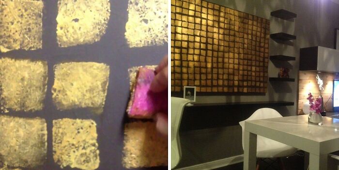 Golden Sponge Wall Art 