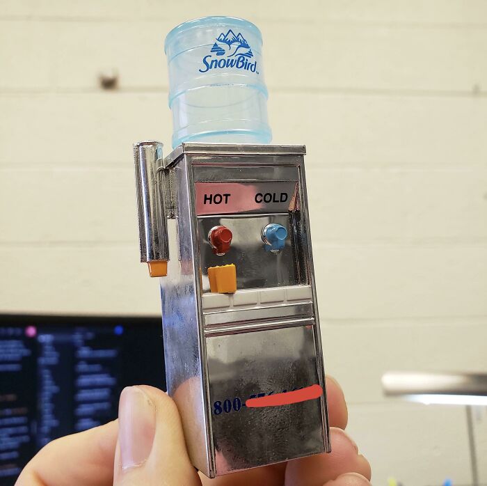 Water Fountain Repair Guy Left This Tiny Water Fountain As His Business Card