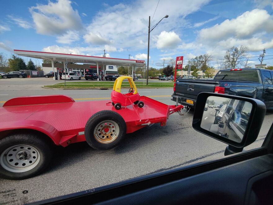 Saw This Flatbed Hailing A Crazy Coupe This Morning Saw This Flatbed Hailing A Crazy Coupe This Morning