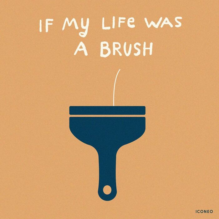 Illustration by Steffen Kraft shows a brush with a single hair, captioned "If my life was a brush."