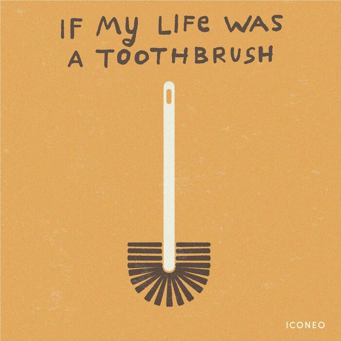 Illustration by Steffen Kraft shows a humorous take on a life resembling a toothbrush.