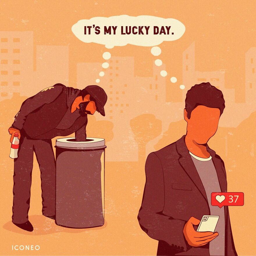 Artist’s New Ironic Illustrations That Questions Society’s Sanity