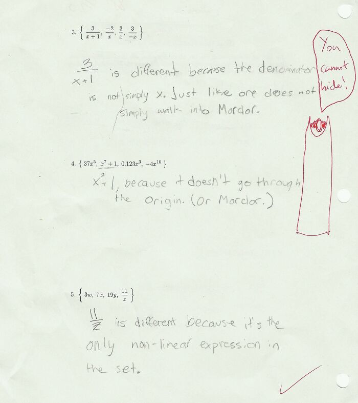 I Decided To Test My Math Teacher's Levels Of Awesomeness With My Math Homework And This Is What I Got