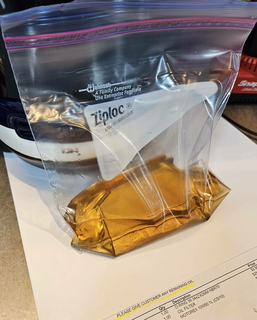 Customer Wants Remaining Oil Back.