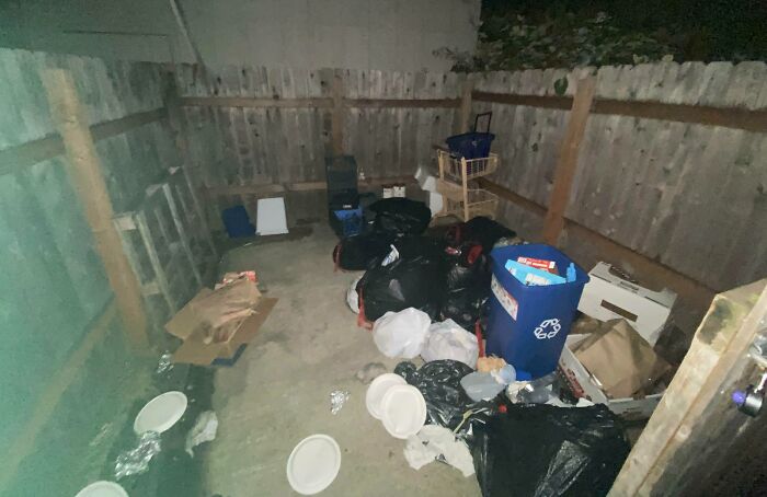 My Coworkers Left The Dumpster Area Like This. Help Me Come Up With An Angry, Yet Professional Message For The Group Chat