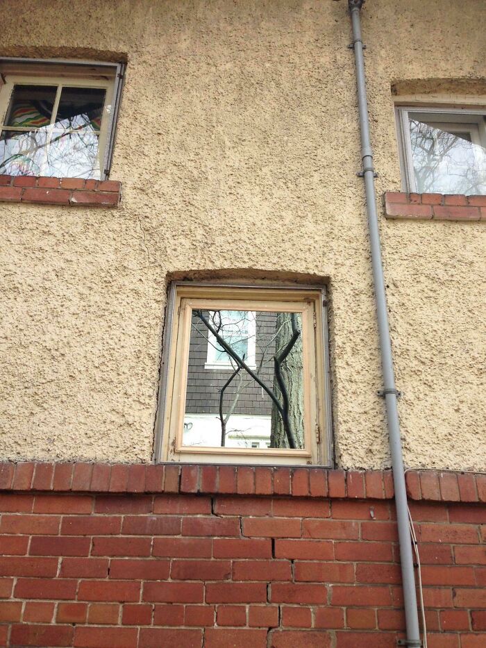 Mirror instead of window in an old building 