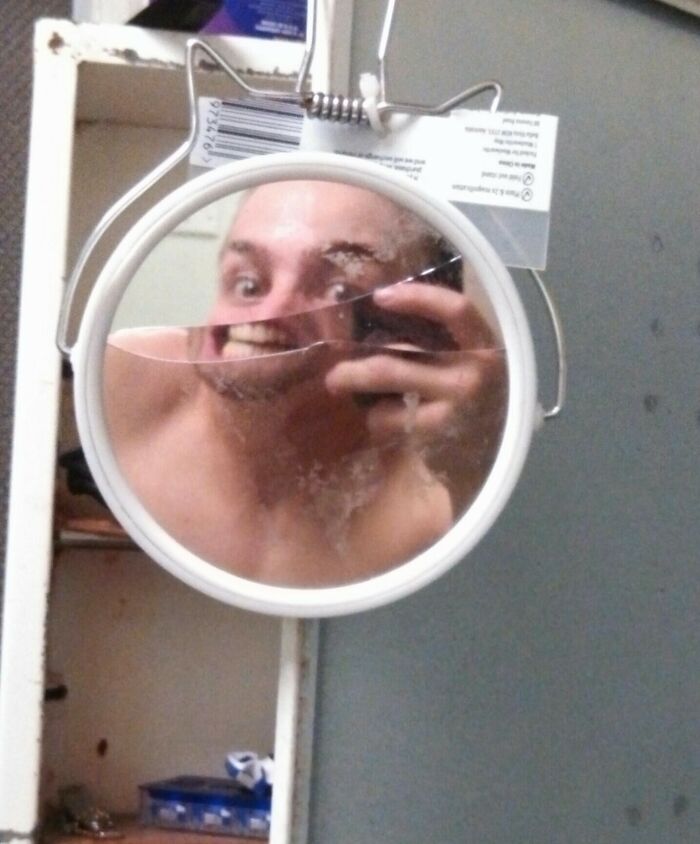 Broken mirror reflection 